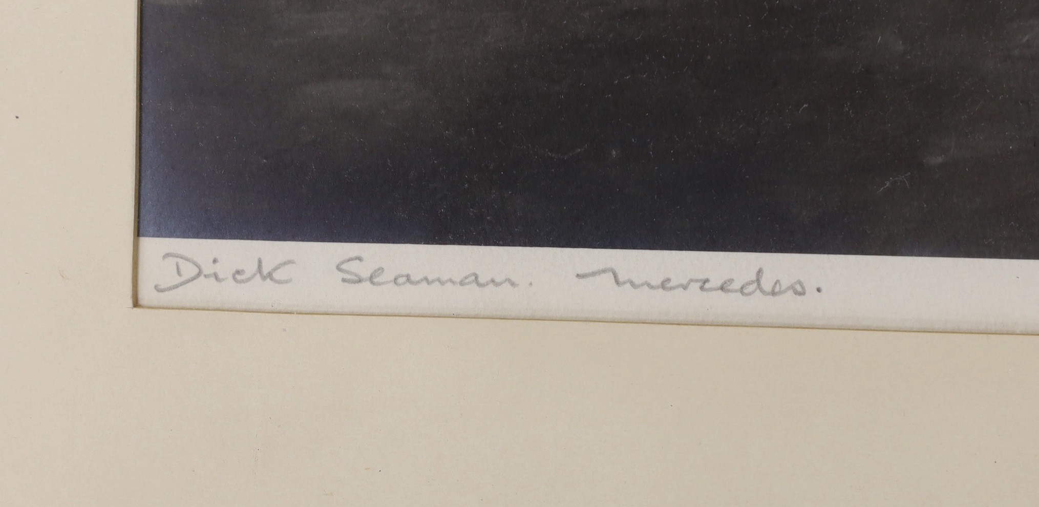 Roy Nockolds (1911-1979), black and white print, Dick Seaman - Mercedes, signed outside the plate, 25.5 x 35cm